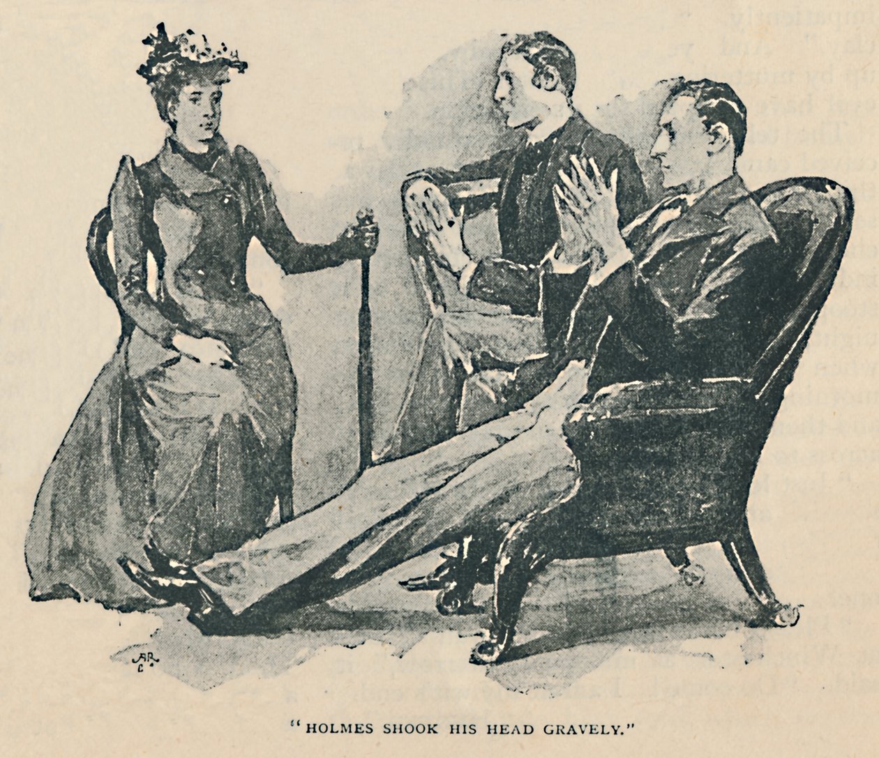 福尔摩斯严重摇头，1892年 作者 悉尼佩吉特