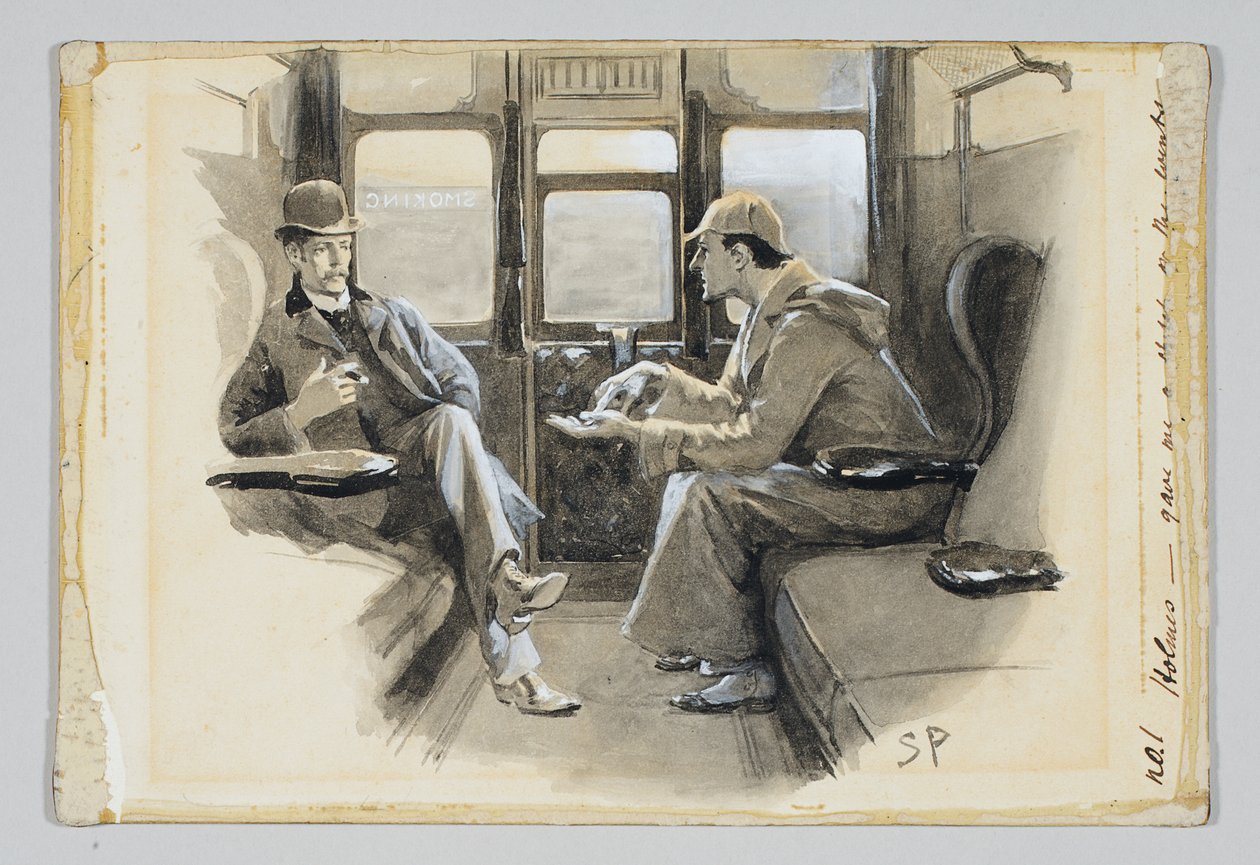 阿瑟·柯南·道尔（Arthur Conan Doyle）的夏洛克·福尔摩斯（Sherlock Holmes）故事“银火历险记”插图，1892 作者 悉尼佩吉特