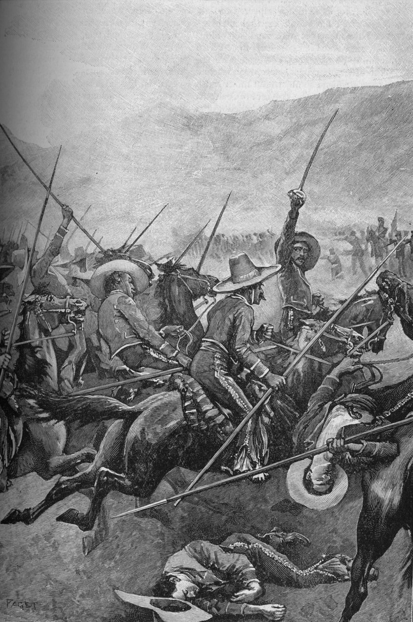 墨西哥枪骑兵指控伊利诺伊士兵，1902年 作者 悉尼佩吉特