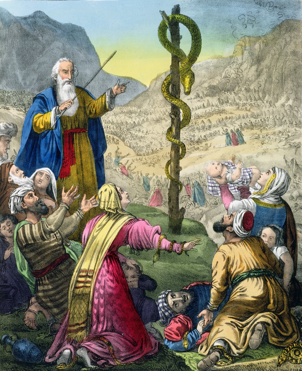 The Brazen Serpent，来自爱德华·戈弗（Edward Gover）1870年出版的圣经 作者 齐格弗里德·德特勒·本迪克森