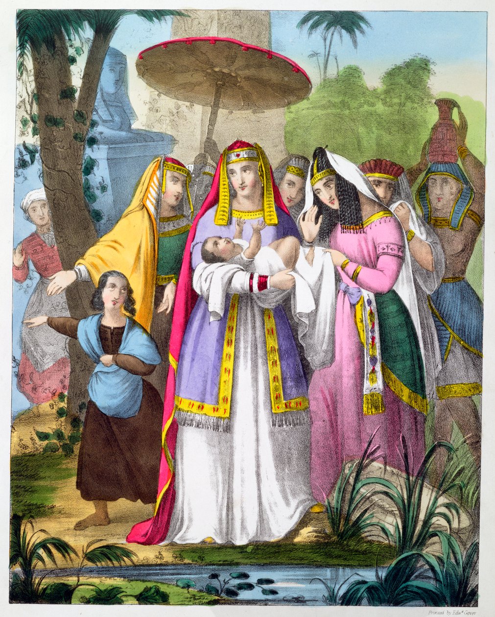 摩西被法老的女儿所救，1870年代 作者 齐格弗里德·德特列夫·本迪克森