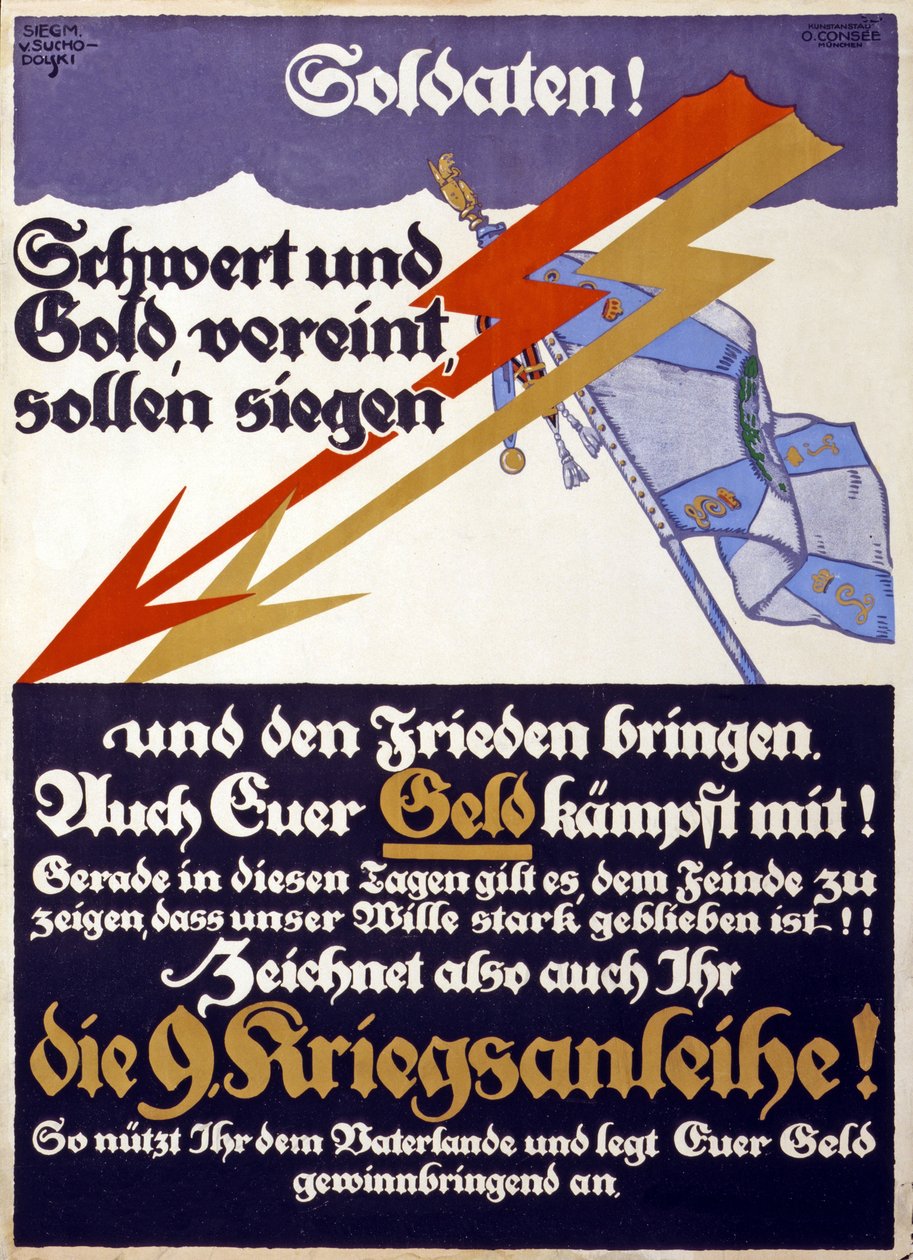 德国第一次世界大战的第九次战争贷款筹款活动，1914-18 作者 齐格蒙·冯·苏索多尔斯基