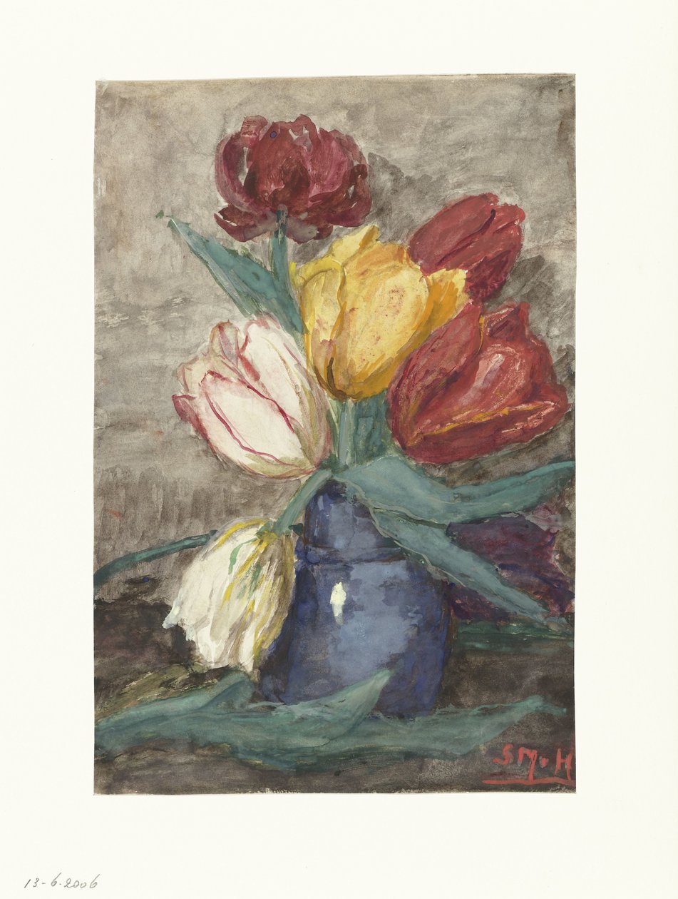 花瓶中的郁金香 作者 Sientje Mesdag van Houten
