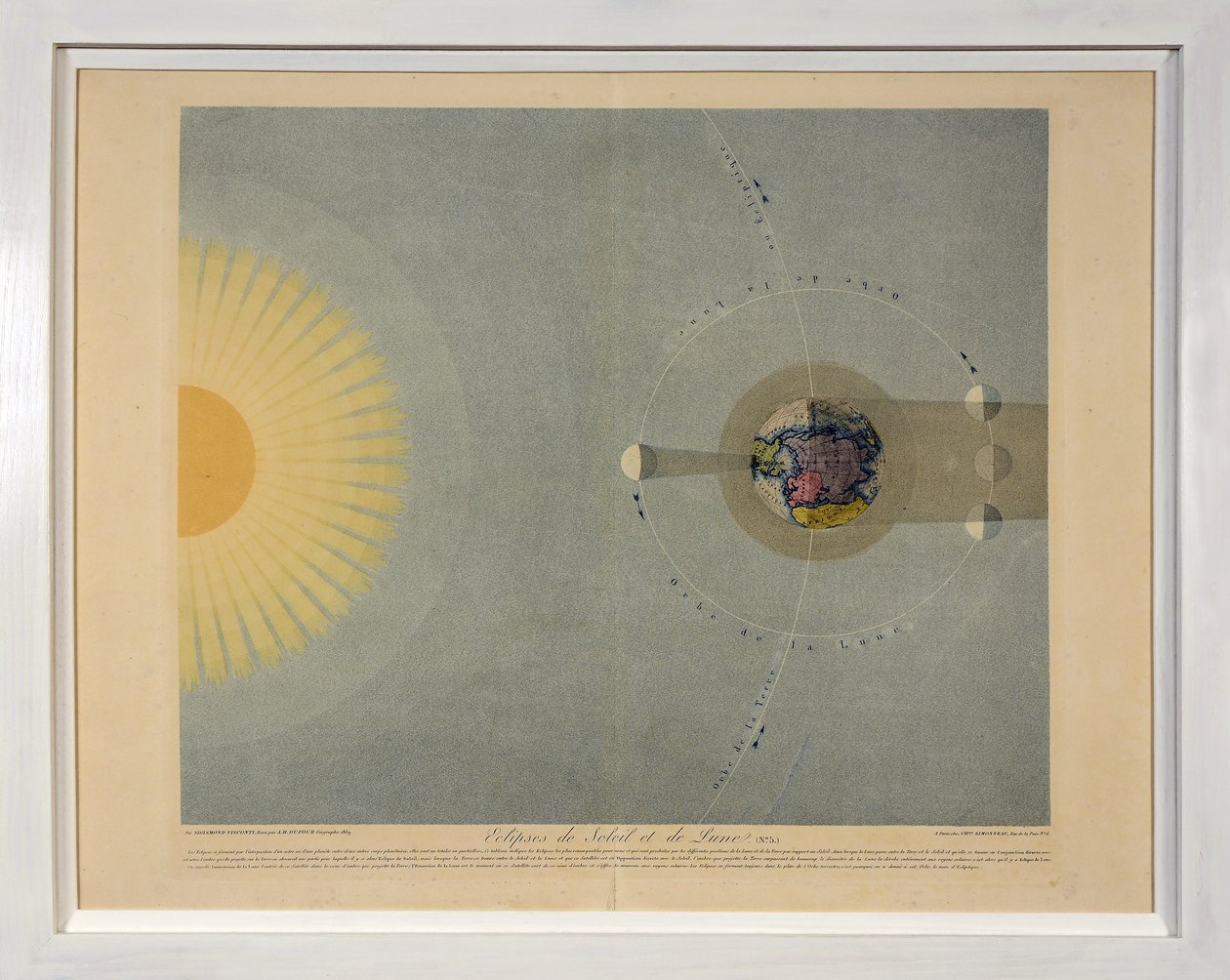 太阳和月亮的日食（第5号），来自天文馆系统表，酒吧。巴黎，1839年（点画雕刻） 作者 西吉斯蒙德·维斯孔蒂（Sigismond Visconti）