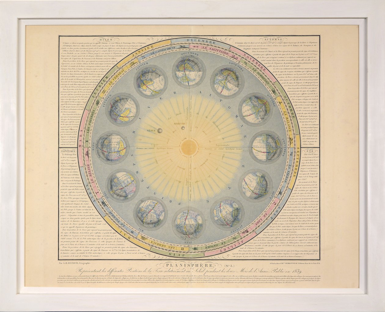 来自Tableaux du Systeme Planetary的Planisphere（没有3）可怕。 A. Gianni，酒吧。巴黎，1839年（点画雕刻） 作者 西吉斯蒙德·维斯孔蒂（Sigismond Visconti）