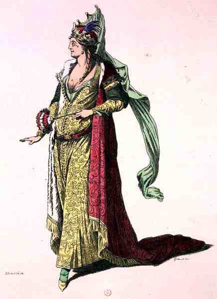 剧院服装，A. Guillaumot Fils的传真（彩色雕刻）。 作者 西尔维斯特（后）