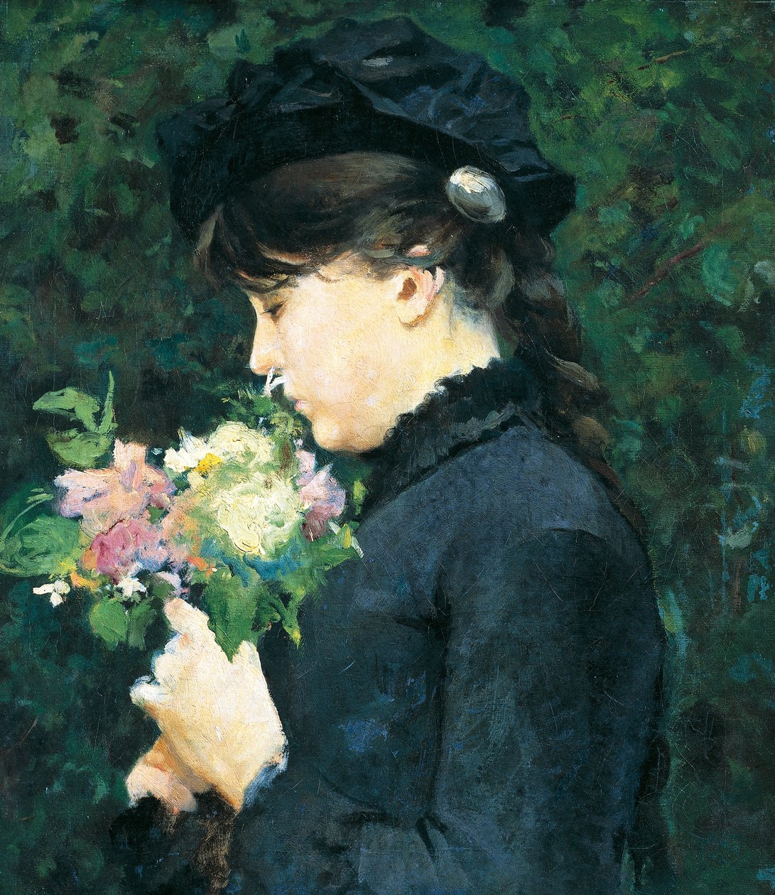 Eleonora Tommasi的肖像，由Silvestro Lega（1826-1895）创作，布面油画，48x40厘米 作者 西尔维斯特雷·莱加