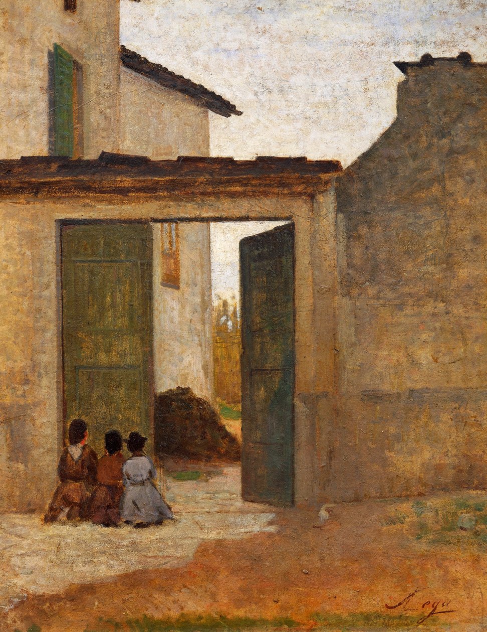 Viaticum，约1864年，由Silvestro Lega（1826-1895）创作，纸板上的油画，315x394厘米 作者 西尔维斯特雷·莱加