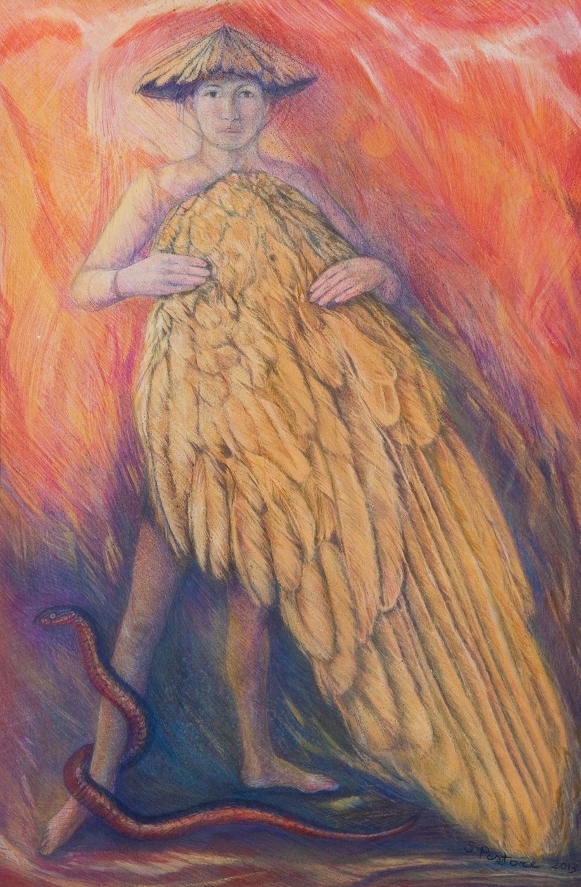 礼物》，2013年（纸上粉笔画 作者 西尔维亚·帕斯托（Silvia Pastore）