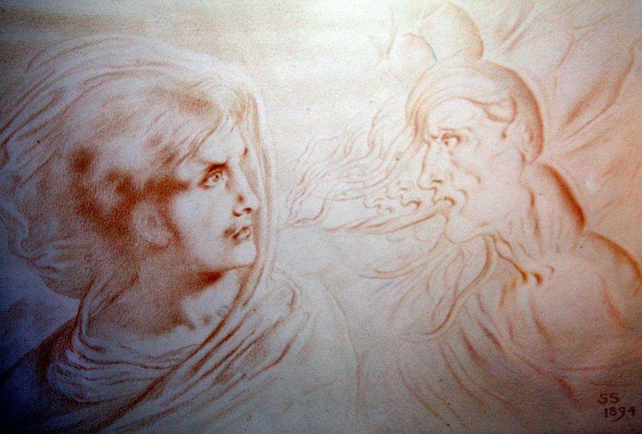 未来的想法，1894年（粉笔在纸上） 作者 西蒙·所罗门