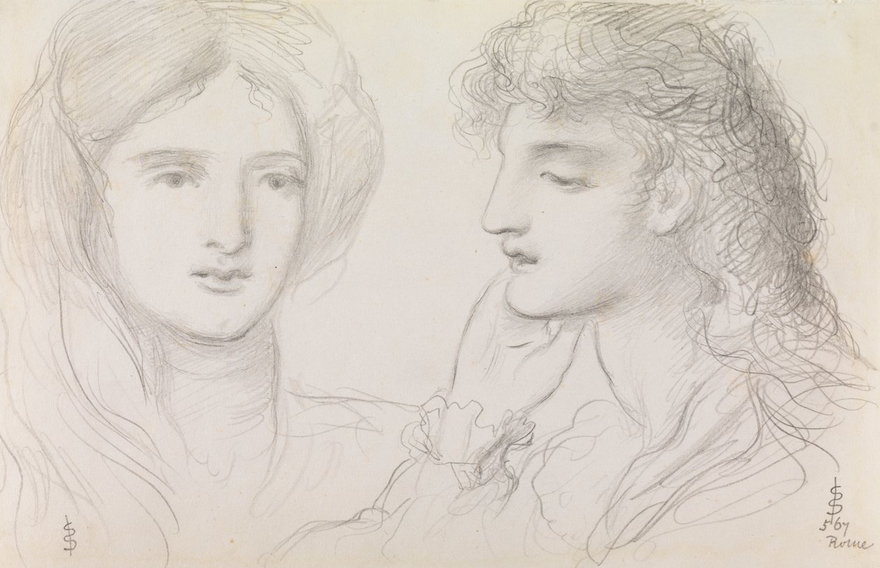 研究一个女孩，1867年 作者 西蒙·所罗门