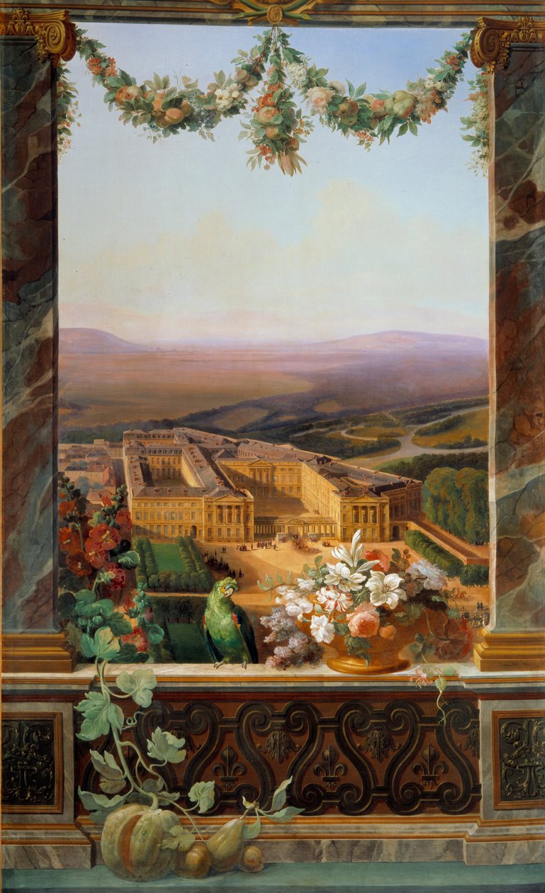 贡比涅城堡景观 西蒙堡 (Simeon Fort, 1793-1861) 绘画 19 世纪枫丹白露城堡博物馆 作者 西蒙堡