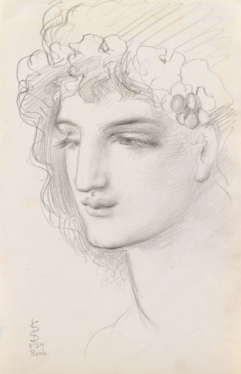 研究1867年的Garlanded Head 作者 西蒙·所罗门