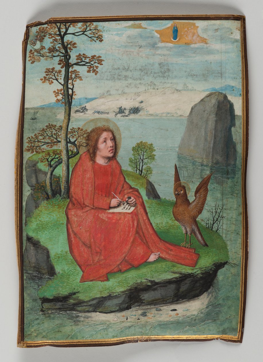 帕特莫斯的圣约翰写作，1521年（羊皮纸上的蛋彩画） 作者 西蒙·贝宁