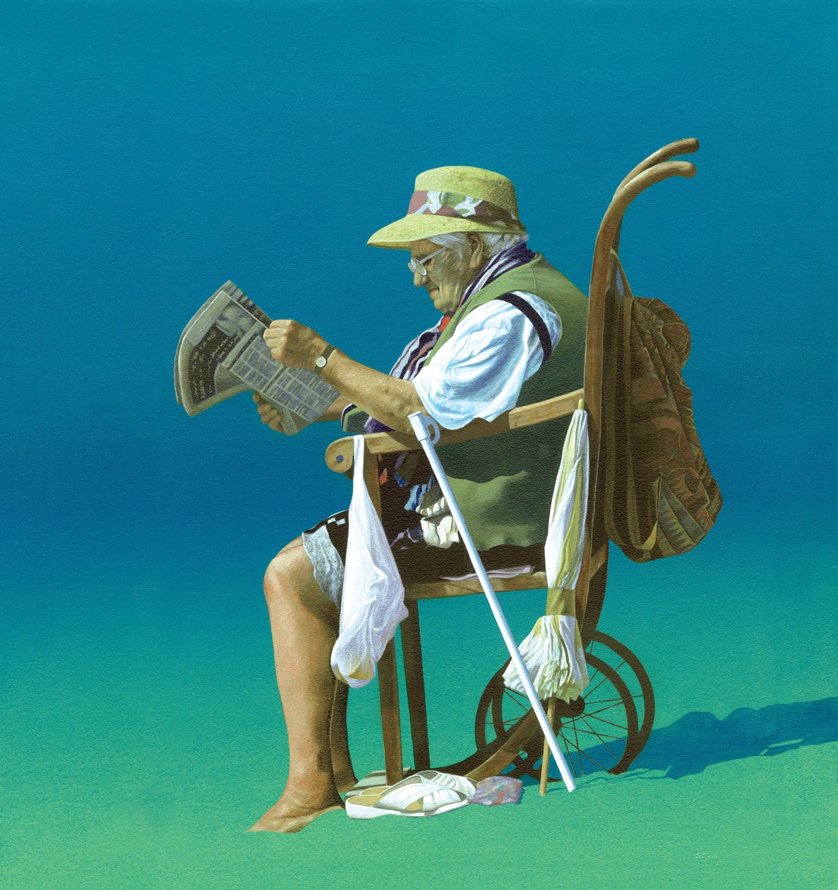 在海滩上（画布上的丙烯酸） 作者 西蒙·库克（Simon Cook）