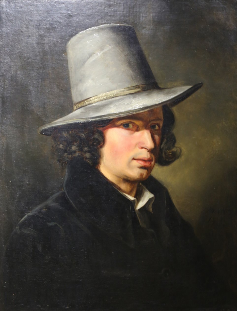 Selfportrait戴着帽子 作者 西蒙大师