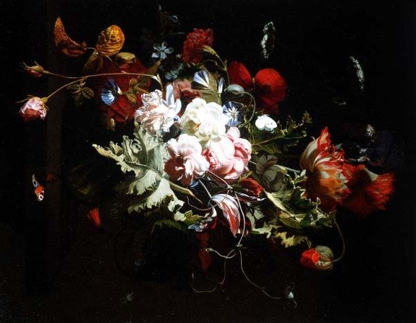 在Ledge的花静物画 作者 西蒙·佩特斯·韦雷斯特