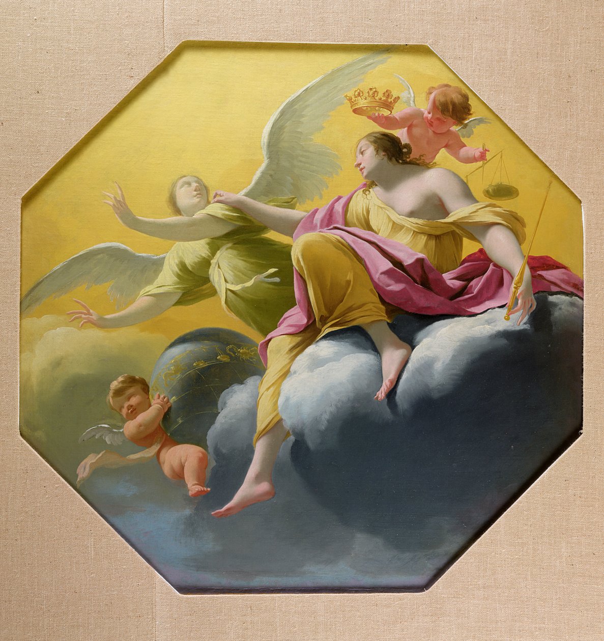 正义，来自圣日耳曼昂莱女王卧室天花板上的一系列四大红衣，1637-38 作者 西蒙·沃特