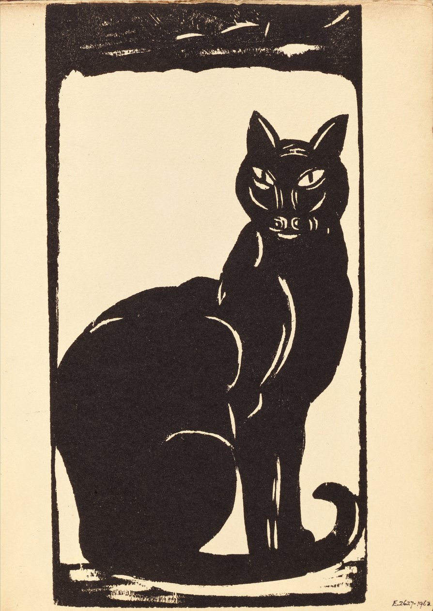黑猫（木刻版画） 作者 西蒙·阿尔伯特·布西