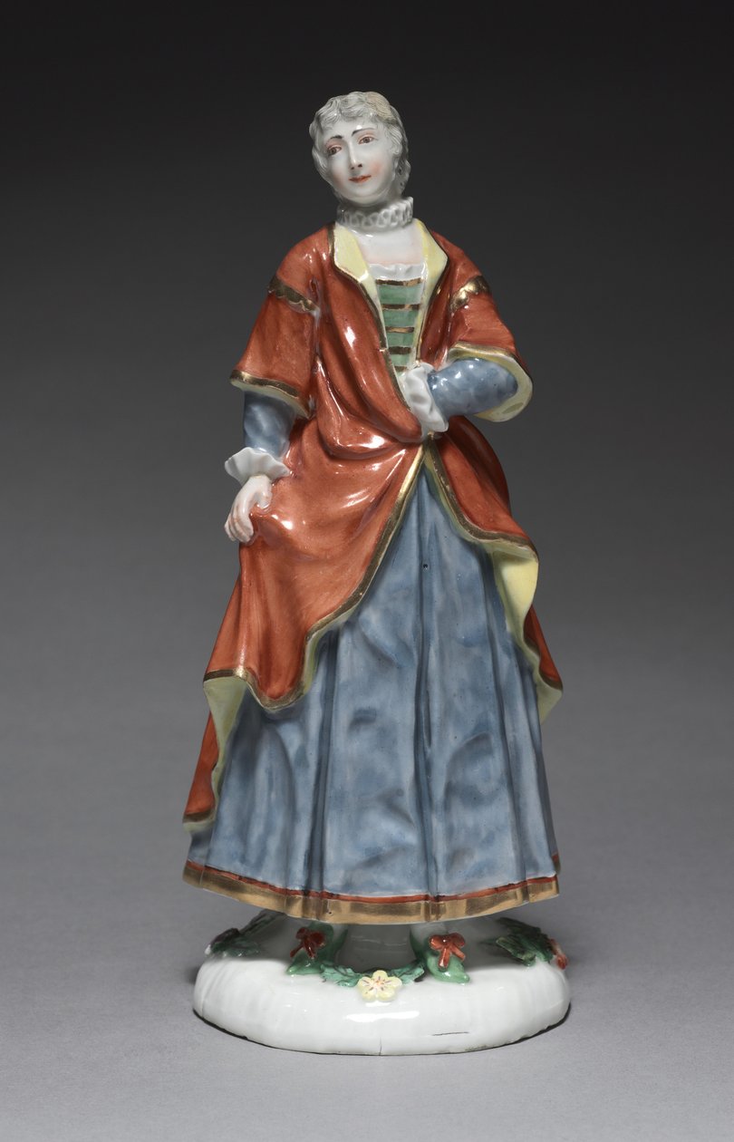 意大利喜剧人物：伊莎贝拉（Isabella），c.1753（瓷漆和搪瓷装饰） 作者 西蒙·菲尔纳