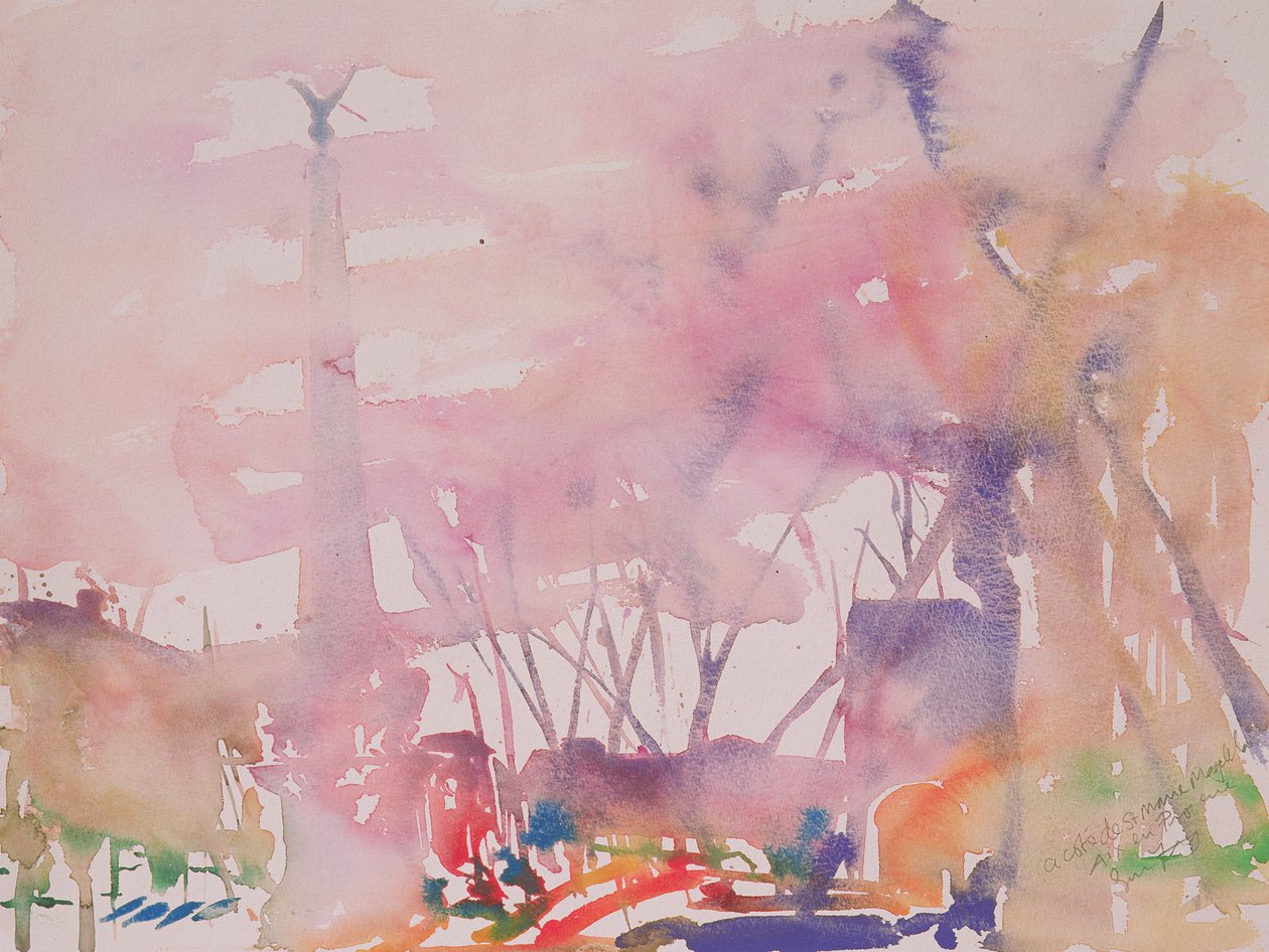 法国普罗旺斯地区艾克斯，2002 年（水彩画） 作者 西蒙·弗莱彻