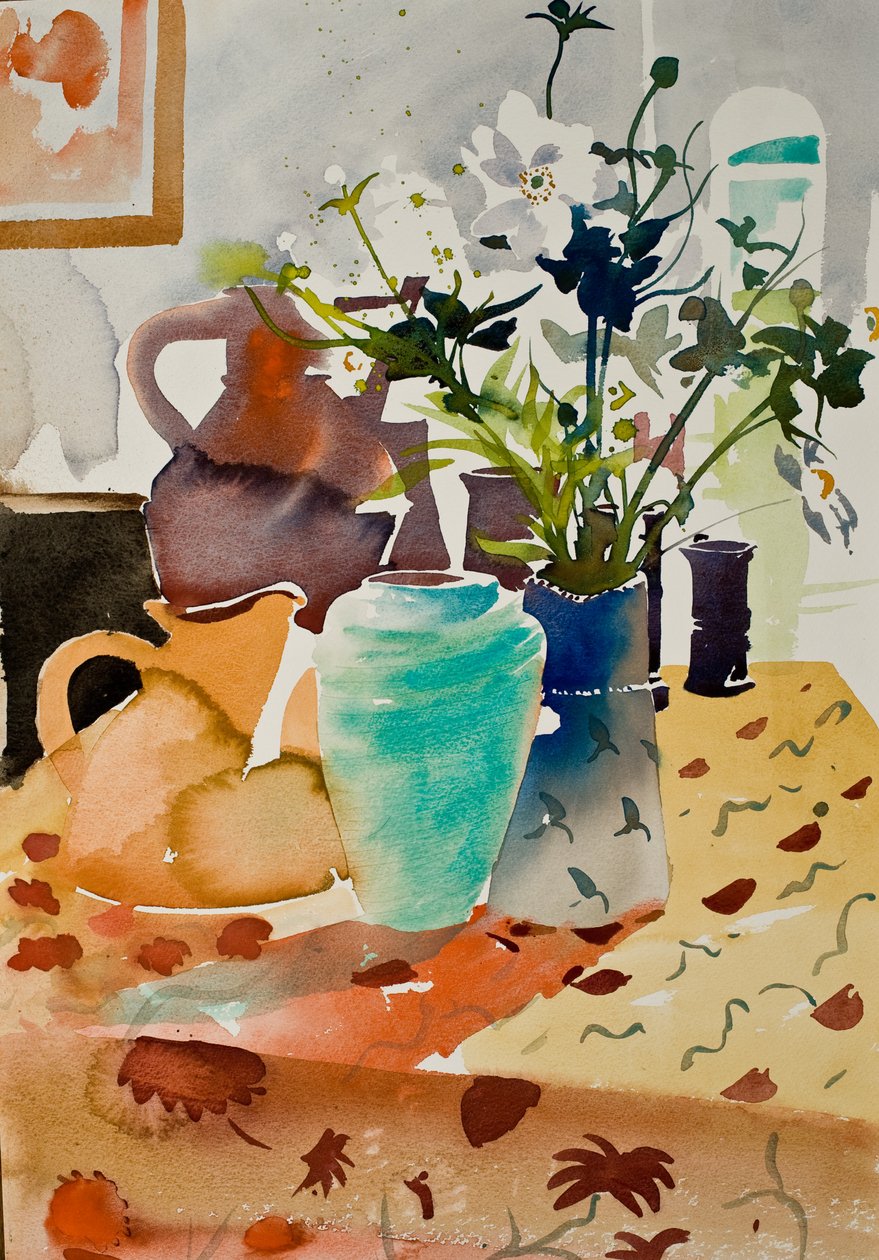 日本海葵，2015 年（水彩画） 作者 西蒙·弗莱彻