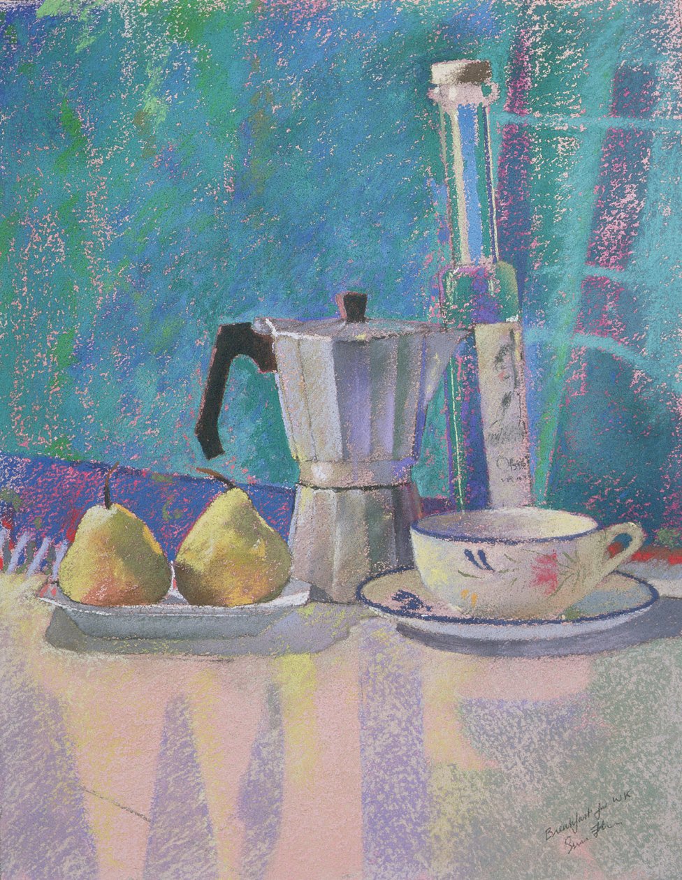 给 WK 的早餐（纸上粉彩画） 作者 西蒙·弗莱彻