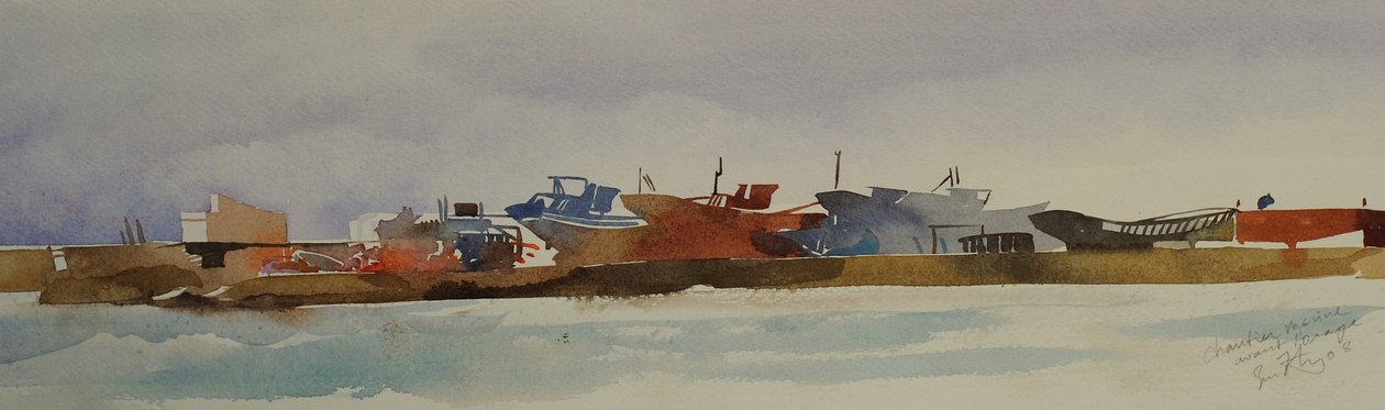 Chantier marine 2008（水彩画） 作者 西蒙·弗莱彻