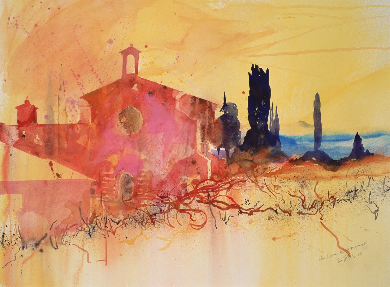 法国 Chartreuse de Mougeres，2004 年（水彩画） 作者 西蒙·弗莱彻