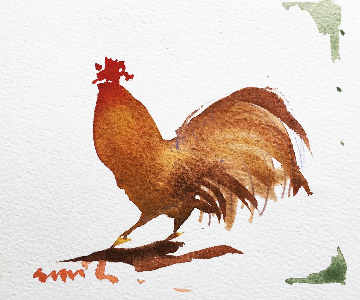 鸡冠花 2》，2020 年（纸上作品） 作者 西蒙·弗莱彻