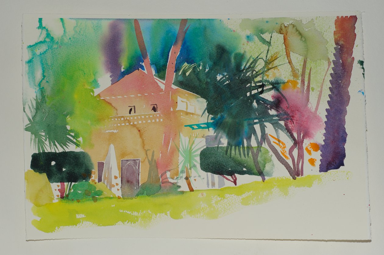 Dar Zemora Pavillion 2，2010 年（纸面水彩画） 作者 西蒙·弗莱彻