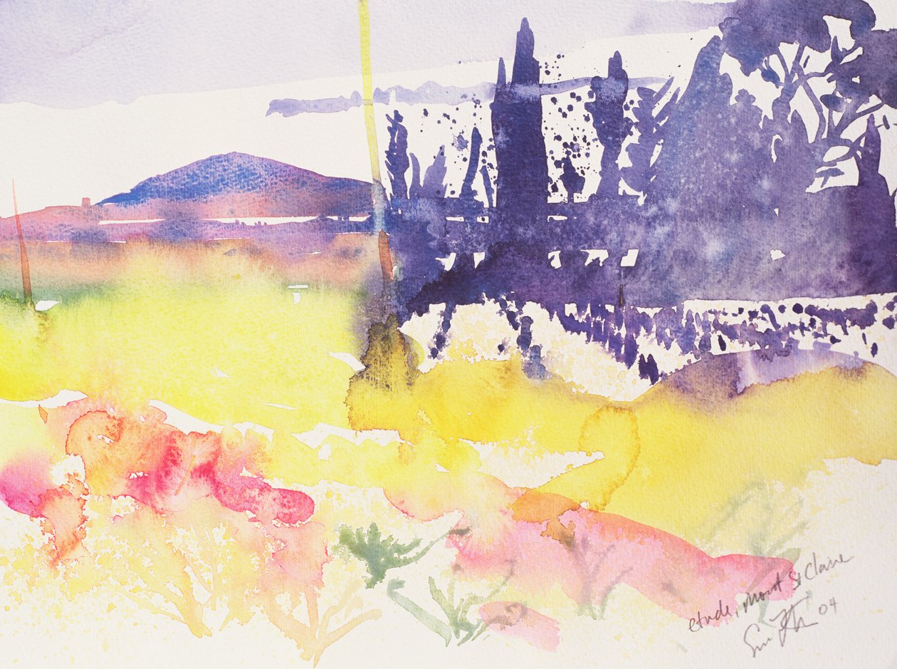 Etude Mont St. Clair，2004 年（纸面水彩画） 作者 西蒙·弗莱彻