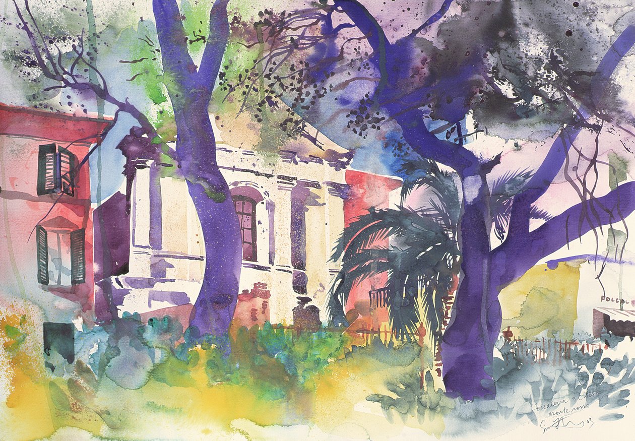 Foccaceria e Chiesa，意大利，2003 年（水彩画） 作者 西蒙·弗莱彻