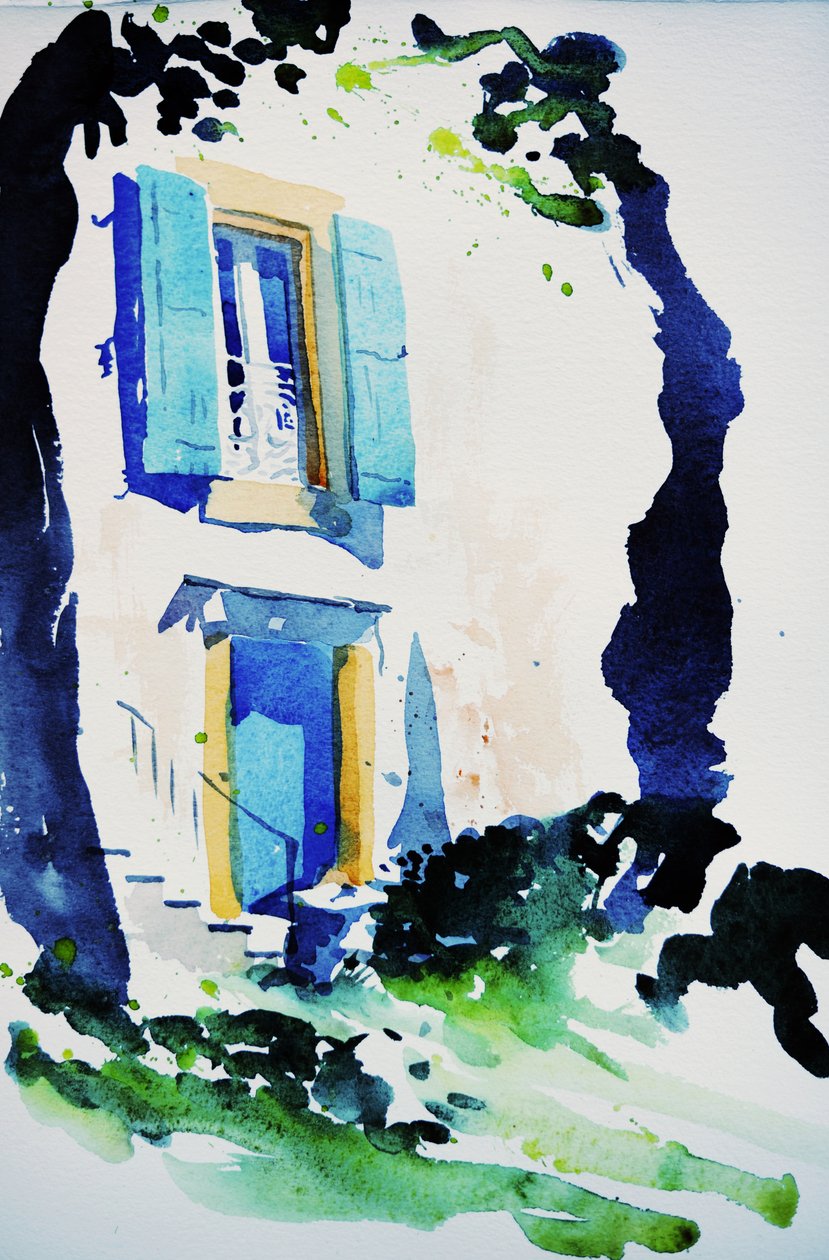 à Fos，2015（水彩画） 作者 西蒙·弗莱彻