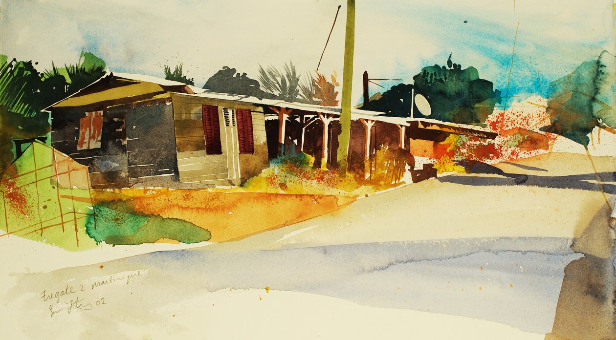 Fregate 2，马提尼克岛，2002 年（水彩画） 作者 西蒙·弗莱彻