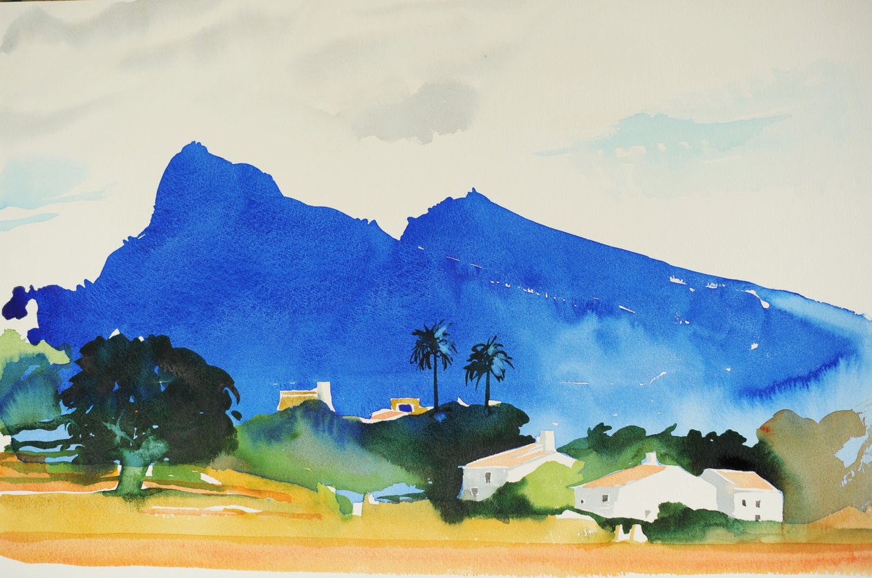 波伦萨丘陵，2016 年（水彩画） 作者 西蒙·弗莱彻