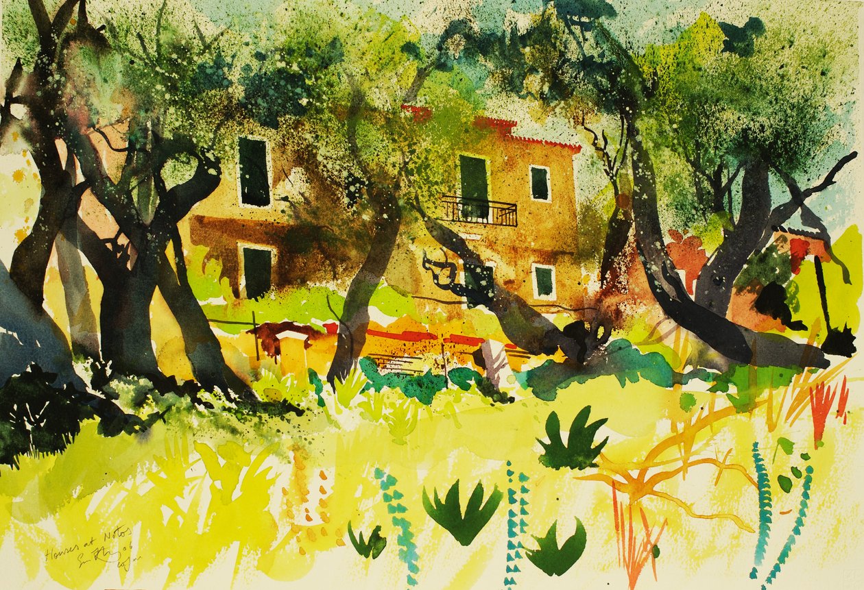 诺托斯的房屋，2006 年（水彩画） 作者 西蒙·弗莱彻