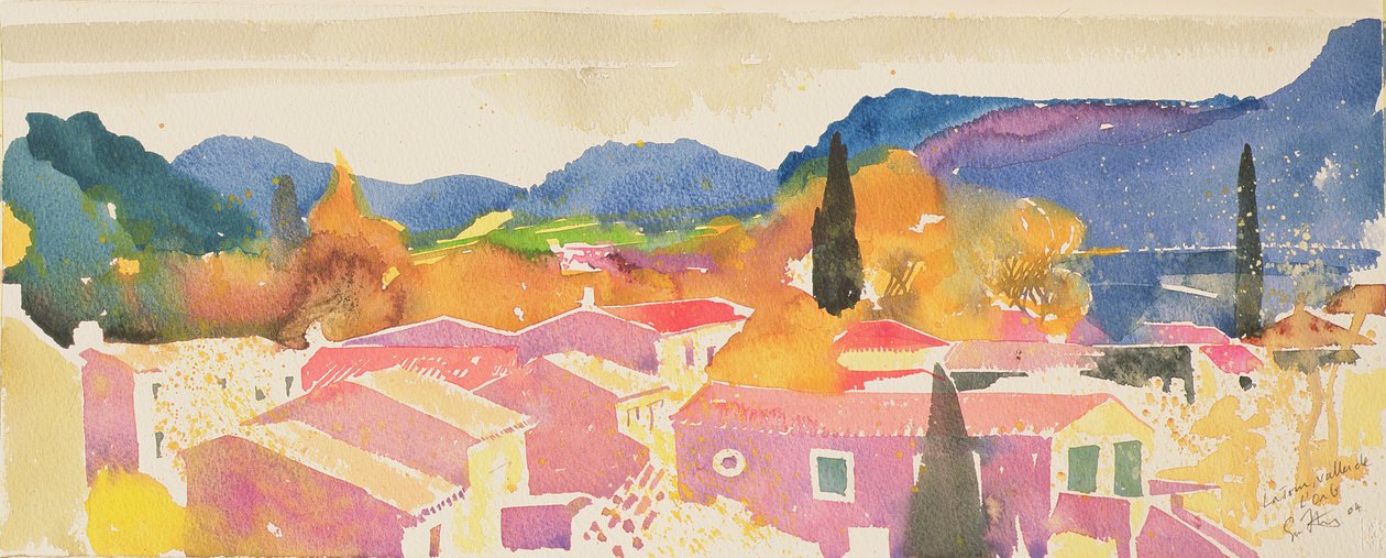 La tour sur Orb，2004 年，法国（水彩画） 作者 西蒙·弗莱彻
