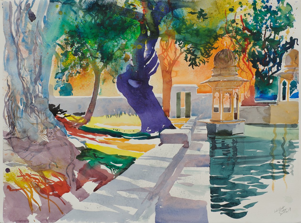 拉尔加特，2007 年（纸上水彩画） 作者 西蒙·弗莱彻