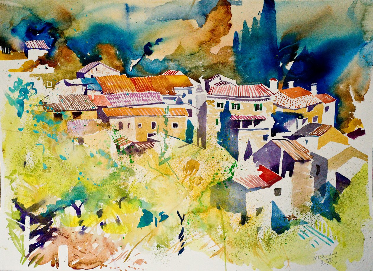 梅克尔，2009 年（水彩画） 作者 西蒙·弗莱彻
