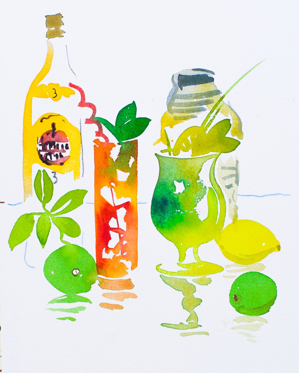 莫吉托和自由古巴，2016 年（水彩画） 作者 西蒙·弗莱彻
