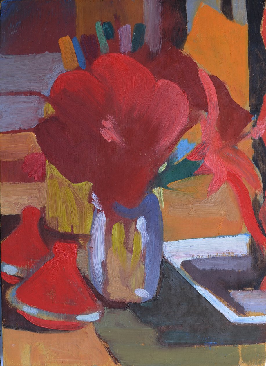 摩洛哥红，2014 年（木板油画） 作者 西蒙·弗莱彻