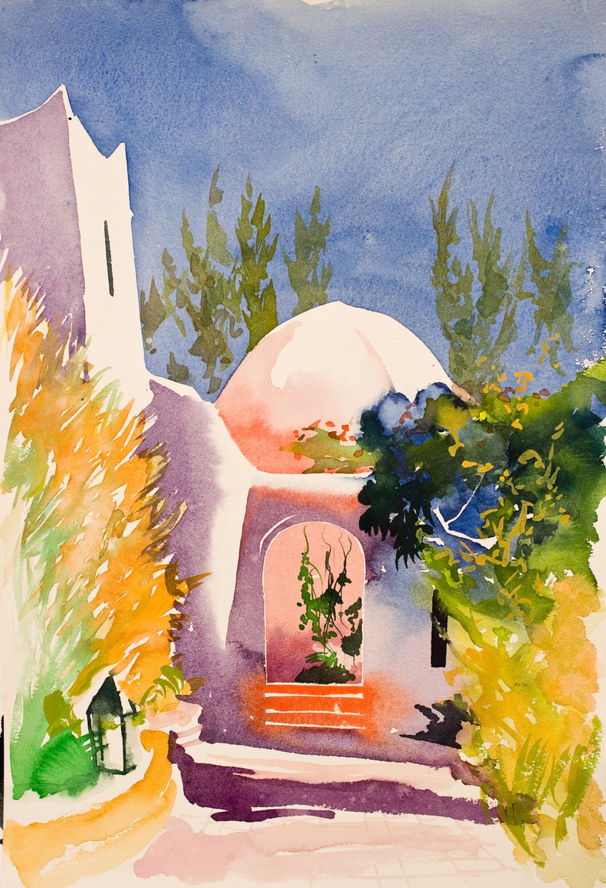 粉红宫廷》，2016 年（水彩画） 作者 西蒙·弗莱彻