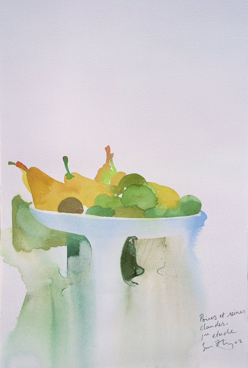 波瓦尔，克劳德王后 I，2002 年（水彩画） 作者 西蒙·弗莱彻