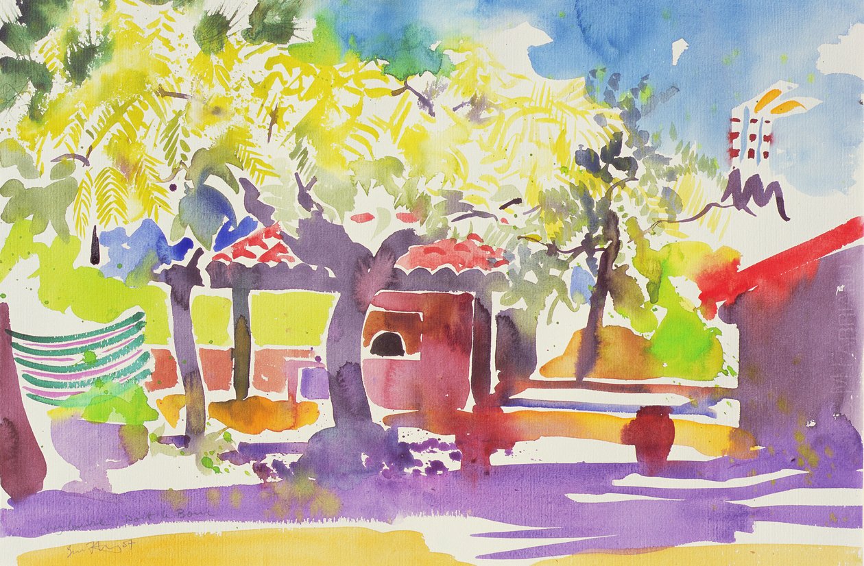 法国巴尔港，2006 年（水彩画） 作者 西蒙·弗莱彻