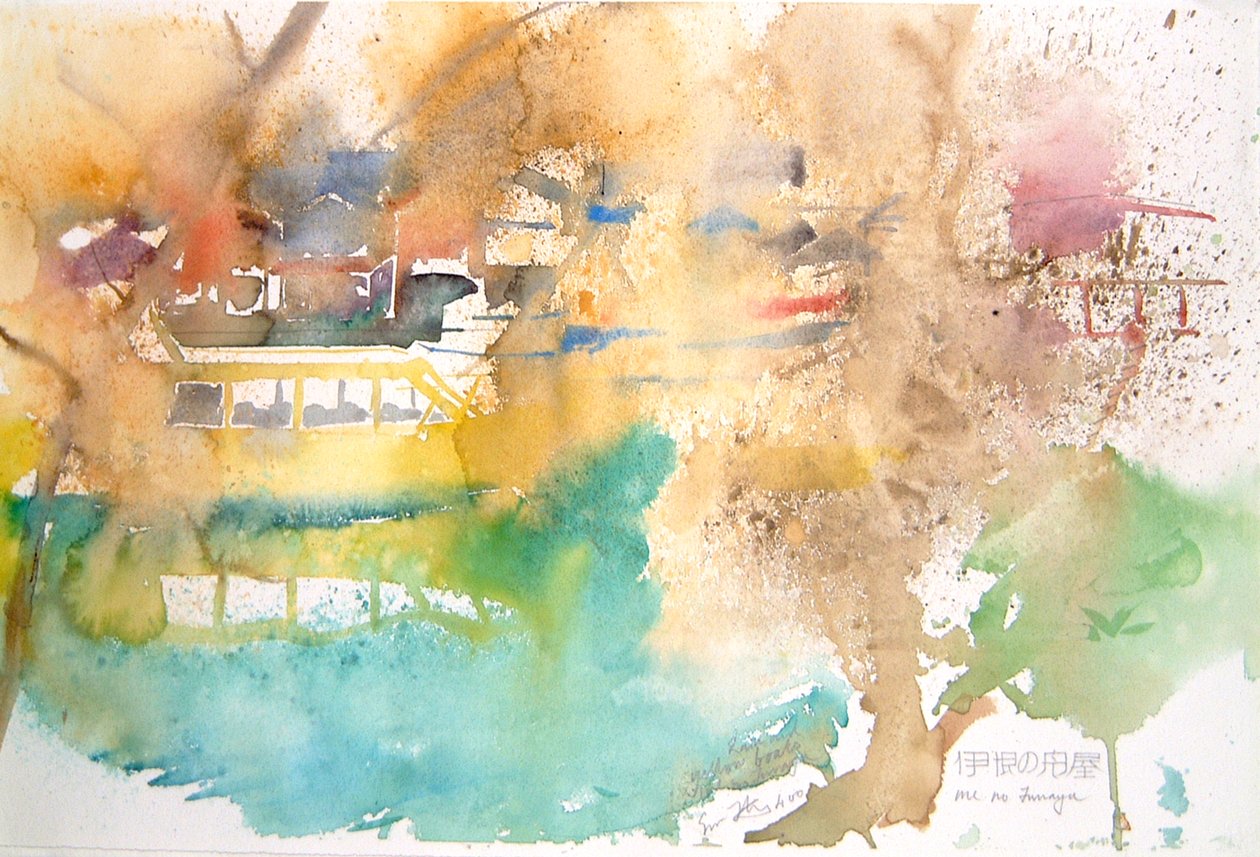 雨和黄船，2000 年（水彩画） 作者 西蒙·弗莱彻