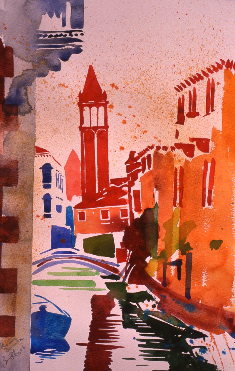 圣巴纳巴河，2006 年（纸上水彩画） 作者 西蒙·弗莱彻