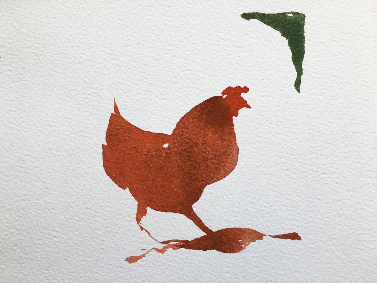 单鸡，2020 年（纸上作品） 作者 西蒙·弗莱彻