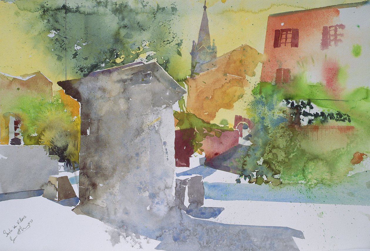 Socle a Villars，法国，2003 年（水彩画） 作者 西蒙·弗莱彻