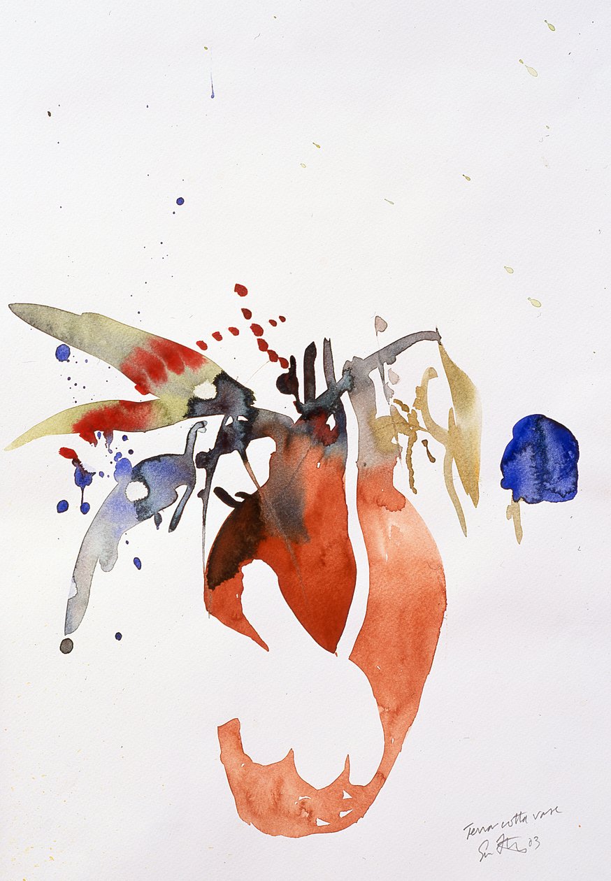 兵马俑花瓶，2003 年（水彩画） 作者 西蒙·弗莱彻